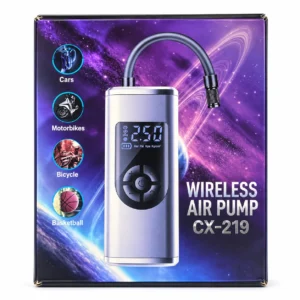 Portable wireless air pump with a digital display