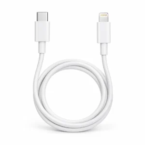 White EZRA USB-C to Lightning charging cable