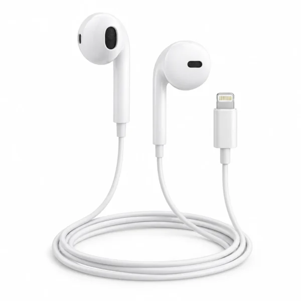 White EZRA EZ-Q16 wired Lightning earphones