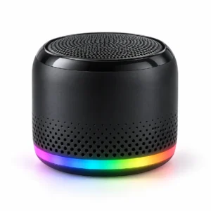 Black EZRA wireless speaker with RGB light ring
