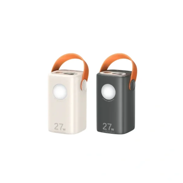 60000mAh outdoor power bank with a carry handle and LED lights