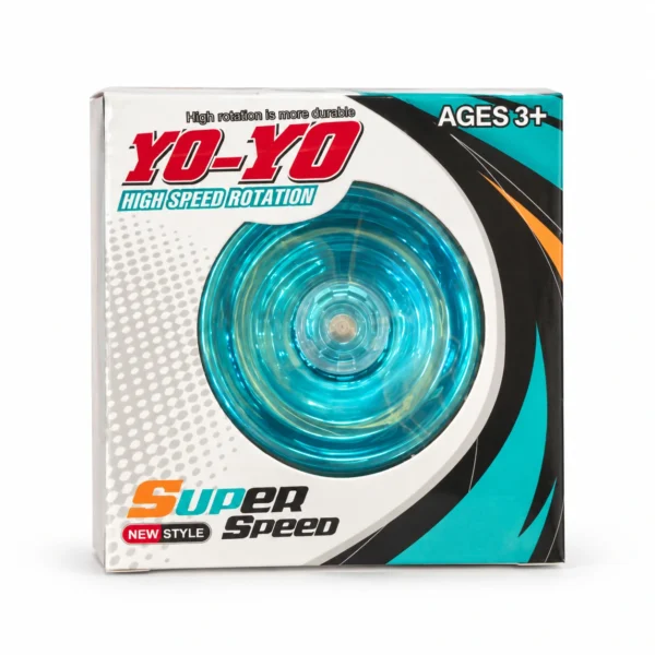 Turquoise yo-yo in Super Speed retail packaging